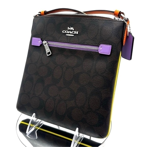 Coach Mini Rowan File Bag In Colorblock Signature Canvas Crossbody Bag - Picture 3 of 12